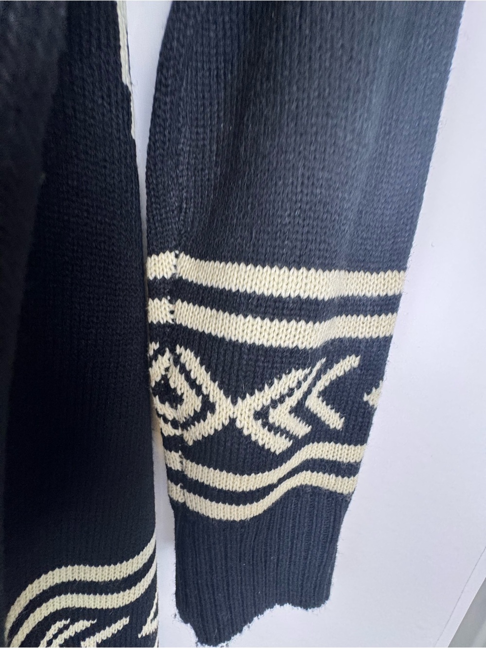Hot & Delicious Skull Cardigan Sweater Black Ivory Open Front Goth Boho M/L Fall - Picture 16 of 16